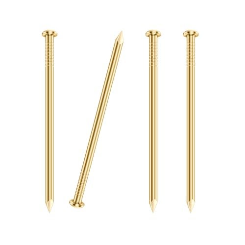 OUSCHR 400 PCS Round Head Nails, 1 Inches Hardware Nail, Nails for Hanging Pictures, Wood Nails, Gold Nails, Household Nails - Image 1