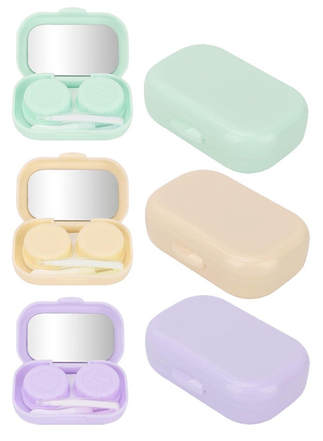 3 علبة العدسات اللاصقة مع حاوية العدسات اللاصقة مرآة مع قبعات L و R - Image 1