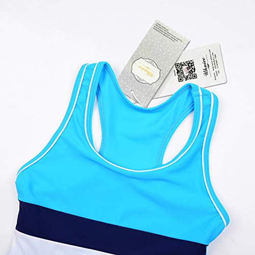 Uhnice Girls Swimsuit Two Piece Tankini Swimwear with Boyshort (10-11 Years(Tag Size 3XL), Blue) - Image 3