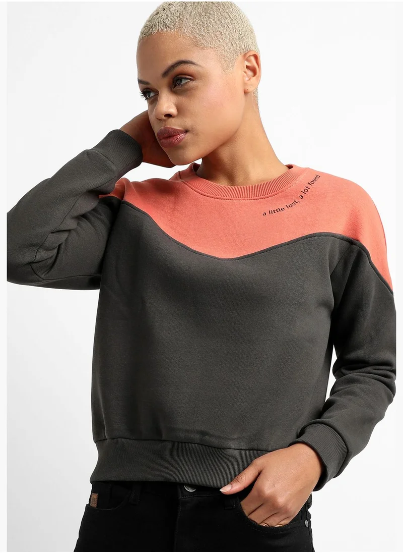 Campus Sutra Color block Sweatshirt