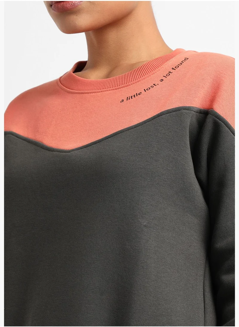 Campus Sutra Color block Sweatshirt