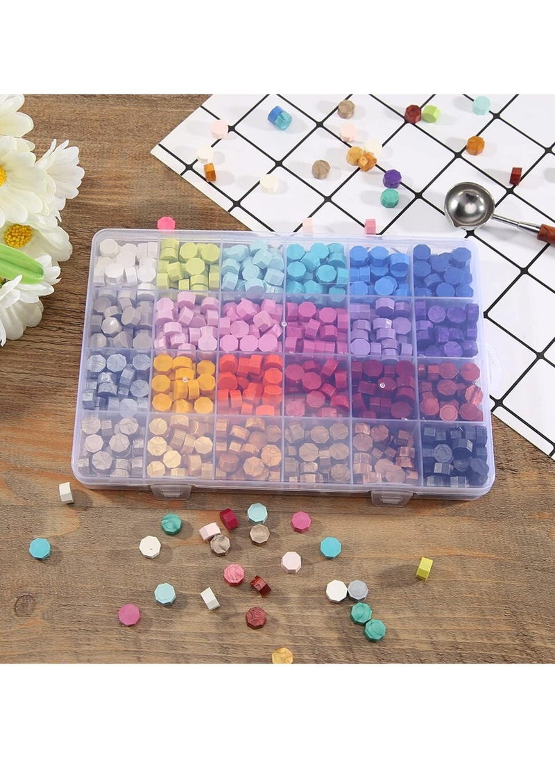 Alissa 600PCS Wax Seal Stamp Kit – Multicolor Beads, Tea Candles & Spoon in Organizer Box – Vintage Sealing Wax Set for Envelopes, Invitations, Weddings & DIY Crafts - Image 5