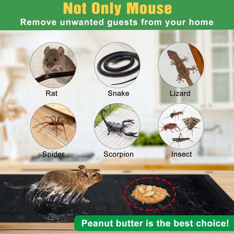 Wanqueen 10 Pack Sticky Mouse Trap, Super Large 47.2 * 11'' Glue Traps for Mice, Peanut Taste Pheromone Rats Traps Indoor for Home, Rodent Snakes Spiders Roaches - Image 4