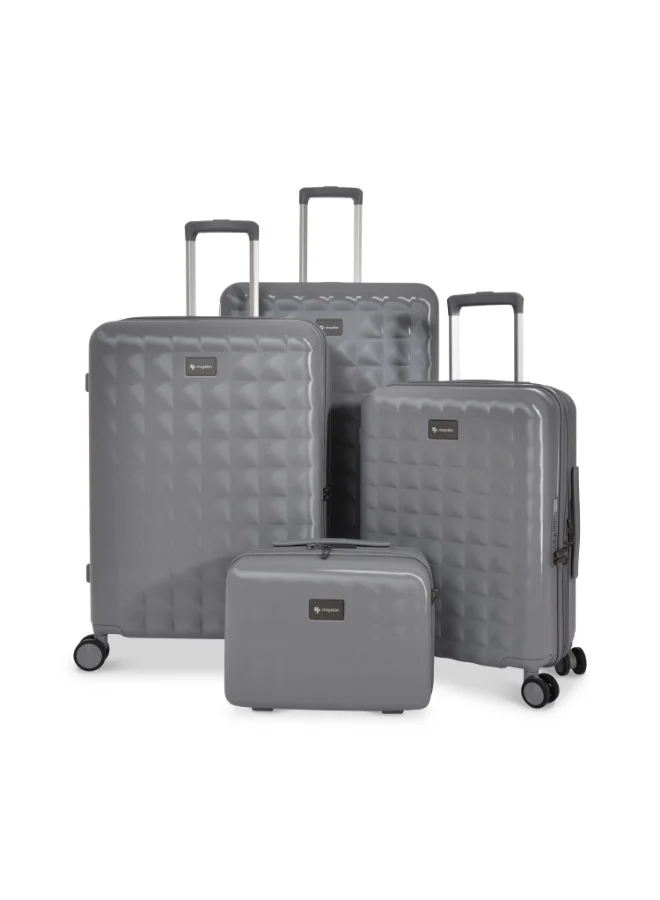 MAGELLAN Hard Shell PC Trolley 4-Piece Luggage Set PC285SA/4P 14 20 24 28 Inch with TSA Lock USB Port Expandable 4 Double Spinner Wheels