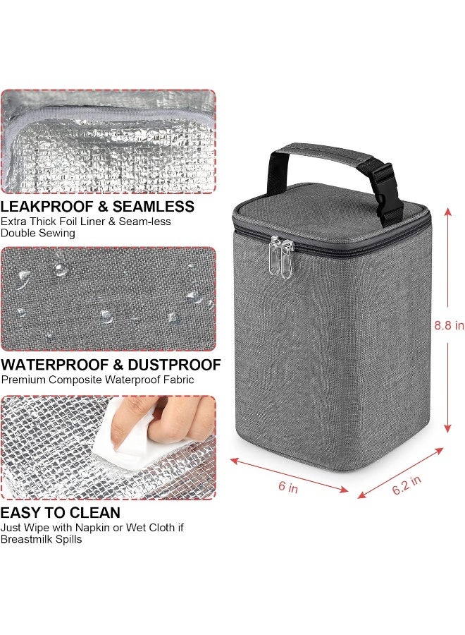 accmor حقيبة تبريد حليب الأم من أكمور، حقائب تبريد زجاجات الأطفال، حقائب تبريد معزولة للحركة، تتسع لـ 4 زجاجات كبيرة سعة 8 أونصات، للأمهات المرضعات، رعاية نهارية، سفر - Image 3