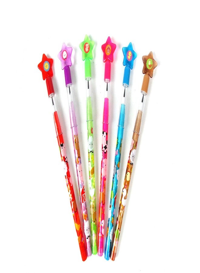TINYMILLS 24 Pcs Farm Animals Stackable Push Pencil Assortment with Eraser for Party Favors Goodie Bag Stuffers VBS Classroom Rewards Pinata Fillers Carnival Prize Barnyard Party - Image 3