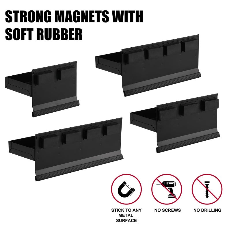 Mayouko 4-Shelf Magnetic Tool Parts Tray Set, Magnetic Storage for Toolbox, Van, Workshop, Garage, Tool Chest, 6",8",10",12" Magnetic Tray - Image 3