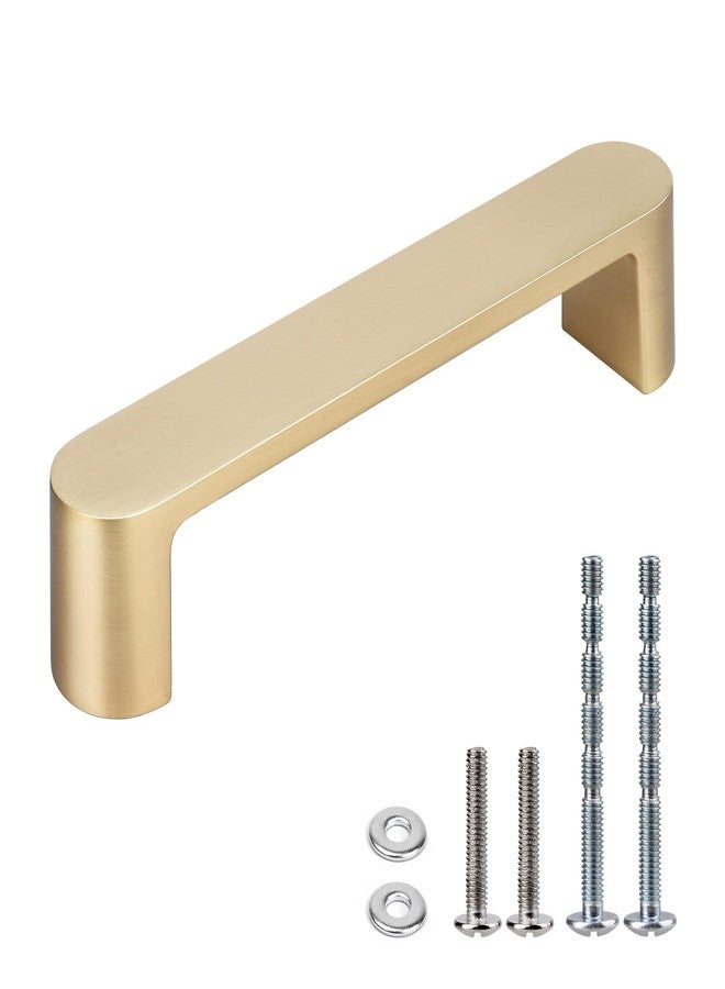 WEAVERBIRD 4 Pack Brushed Brass Cabinet Handles Drawer Pulls Furniture Cabinet Hardware Cupboard Closet Gold Handles Pulls, 3-3/4 inch (96mm) Hole Distance - Image 1