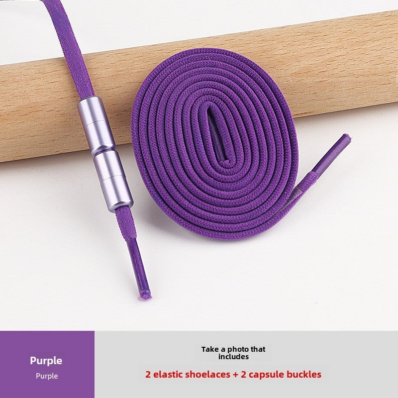 إسكدنيا Elastic No-Tie Shoelaces Colorful Metal Capsule Kids Purple