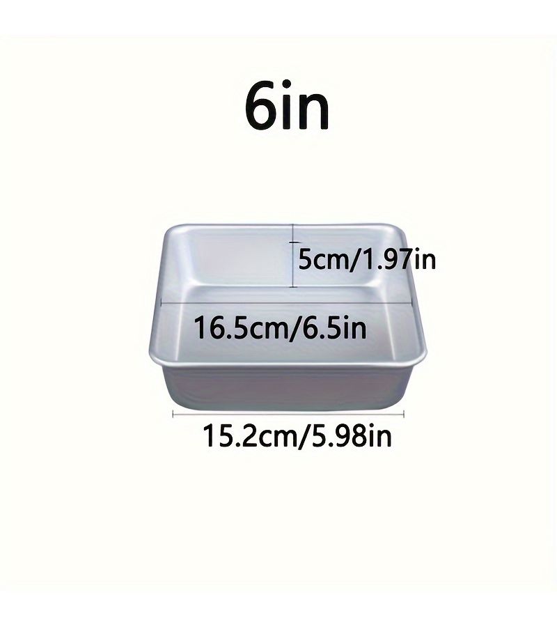 6 Inch Square Cake Pan Deep Baking Pan Leakproof Nonstick Dishwasher Safe - Image 5