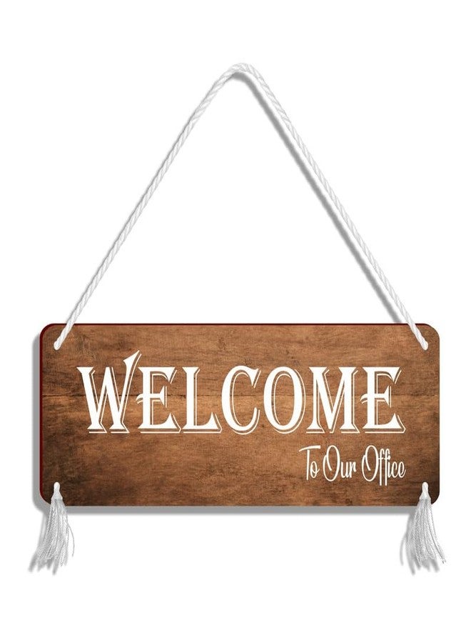 Blue Finch Welcome Office Wooden Sign for Office Decor - Image 1