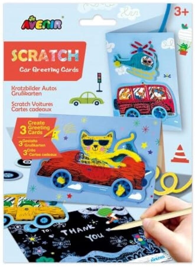 Avenir Avenir Scratch Greeting Card Set - Cars 