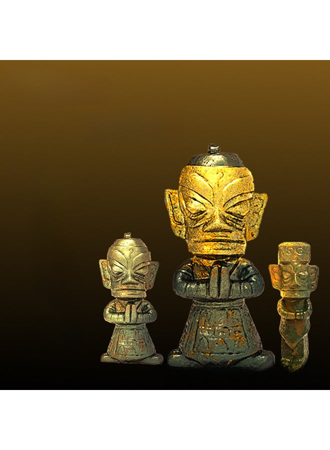 Sanxingdui Bronze Ware Archaeological Excavation Toy Blind Box Museum Cultural Relics Children's Cultural And Creative Big Stand Decoration Gift-Color:Gift Box Hardcover Flat Top Gold Surface  - Image 4