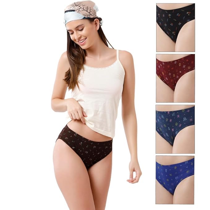 Rupa Jon Women's Printed Cotton Panty (Multicolour, Large) Pack of 5(Colors and Prints May Vary) - Image 1