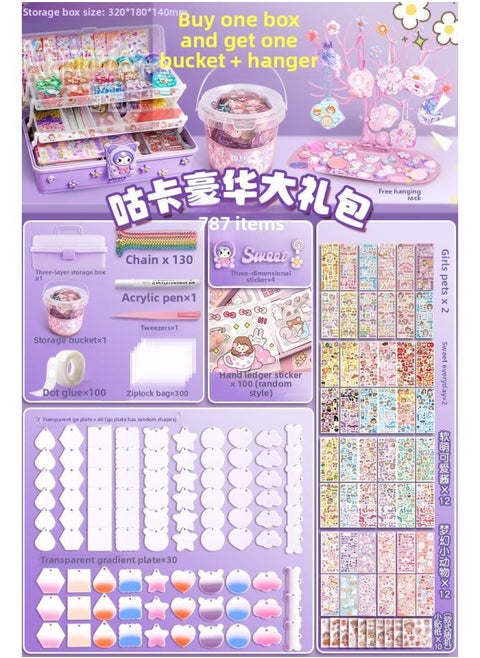 Guka Full Set Cream Gum Guka Toy Handmade Diy Children Guta Guka Set Box Cool Capka Cuka Stickers-Color:[Buy A Box And Send A Bucket + Display Stand] Goo Card Package 787-piece Set (send Three-dimensional Stickers +100 Hand Account Stickers)