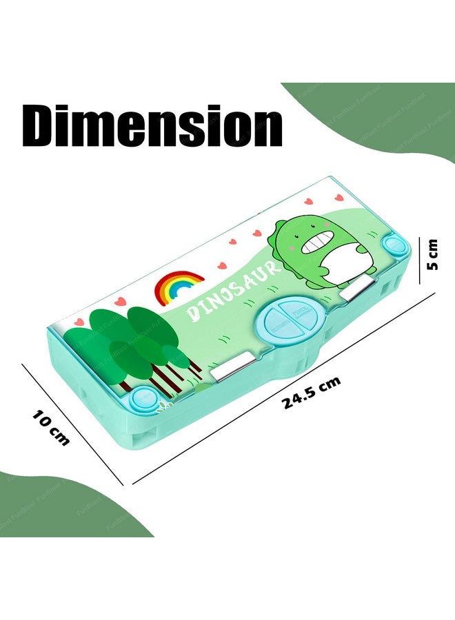 FunBlast Multifunctional Pencil Box For Kids, Dinosaur Pencil Box, Kids Pencil Box For Boys & Girls, Magnetic Pencil Box For Boys, Pop Up Pencil Box For Kids - Plastic, Multicolor - Image 2