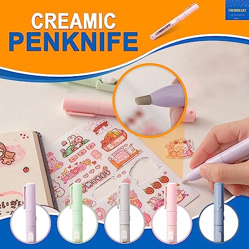 FreshDcart FDCA497 Creative Multifunction Foldable Scissors 2 in 1 Pen Cutter with Mini Folding Scissor Ceramic Blade for School, College, Office, Project (Multicolor - Pack of 1) - Image 4