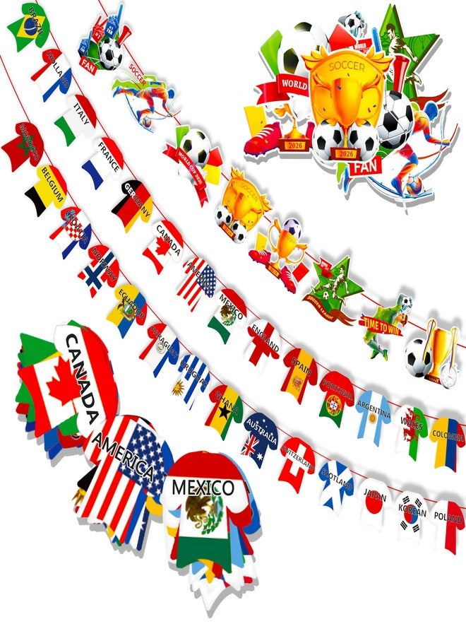 SZCXTOP Soccer Jersey String Flags Banner Bunting for World Soccer Party Decorate, Bar, Football Party, Garden, School, Sports Game Events - Image 1