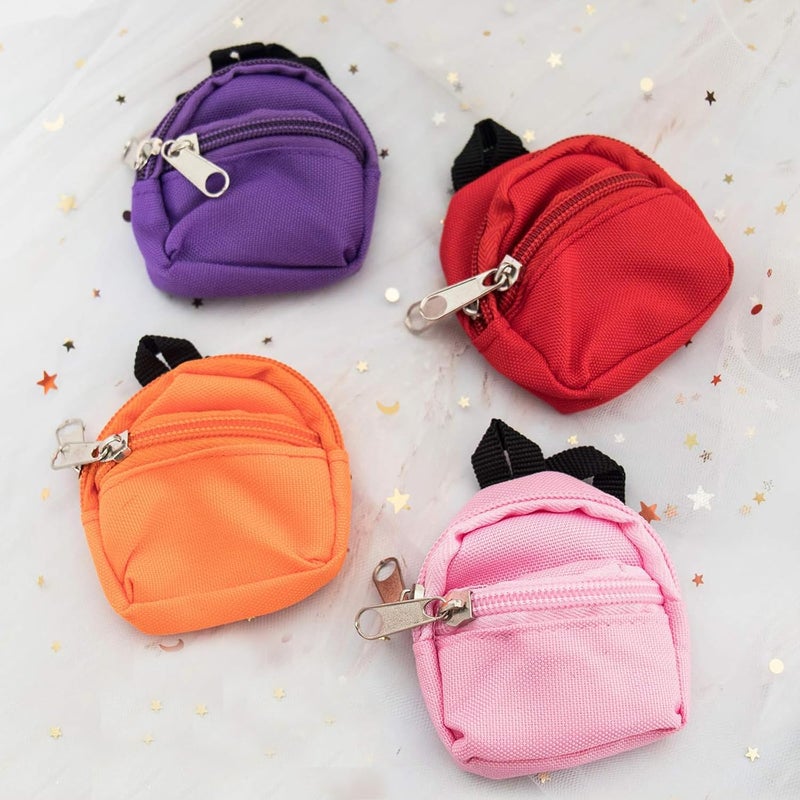 SOTOGO 15 Pieces Mini Doll Accessories Set with 10 Colorful Backpacks and Miniature Books - Image 3