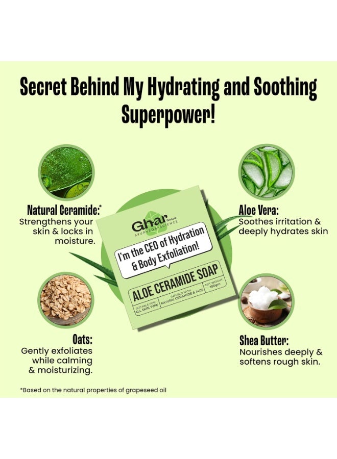 Ghar Soaps Natural ceramide with Aloevera 100G| For Hydration, Deeply Nourishes - Image 3