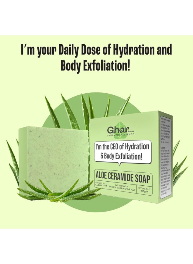 Ghar Soaps Natural ceramide with Aloevera 100G| For Hydration, Deeply Nourishes - Image 2
