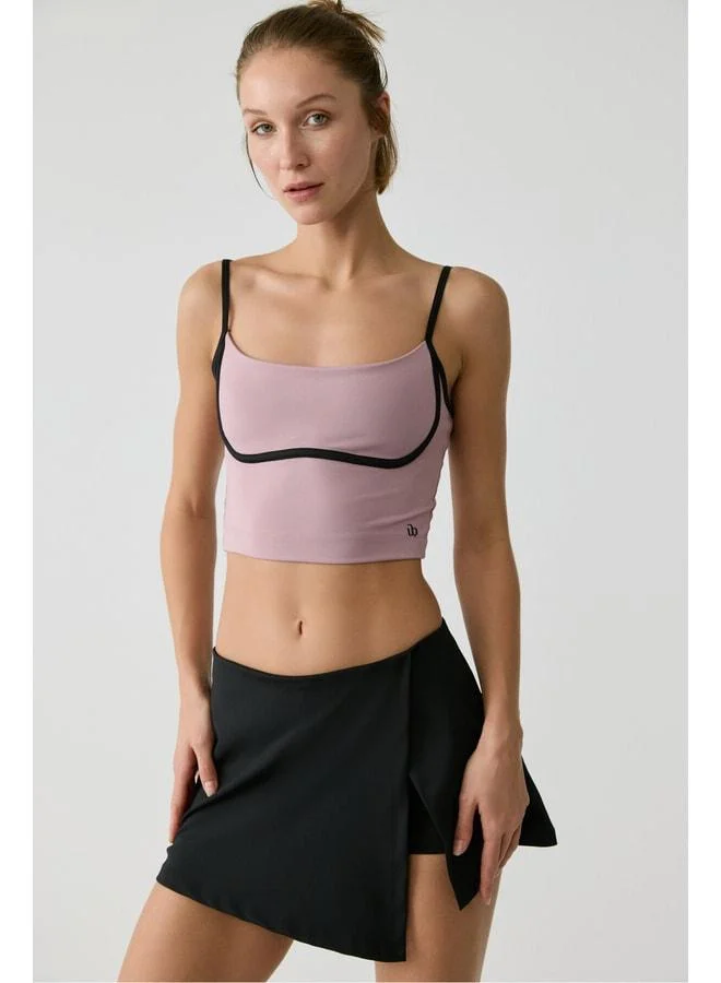 Urban Beat Shavonte Women's Spaghetti-Strap Underbust Piping Detailed Rose Nude Sports Bustier.