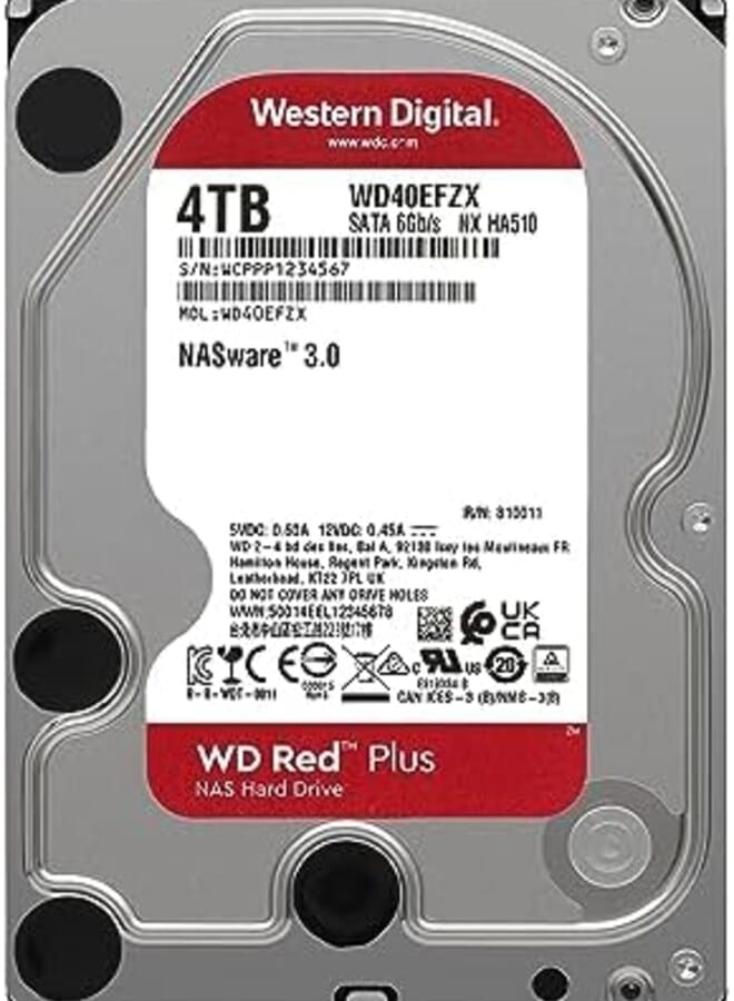 4Tb Wd Red Plus Nas Internal Hard Drive Hdd 5400 Rpm Sata 6 Gb S Cmr 128 Mb Cache 3.5 Inch Wd40Efzx  - Image 2