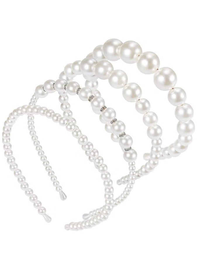4 PCS Pearls Headbands Fashion Pearls Headbands Wedding Hair Accessories - Image 1