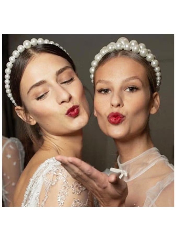 4 PCS Pearls Headbands Fashion Pearls Headbands Wedding Hair Accessories - Image 3