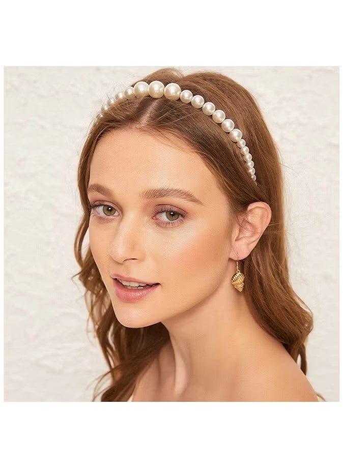 4 PCS Pearls Headbands Fashion Pearls Headbands Wedding Hair Accessories - Image 4