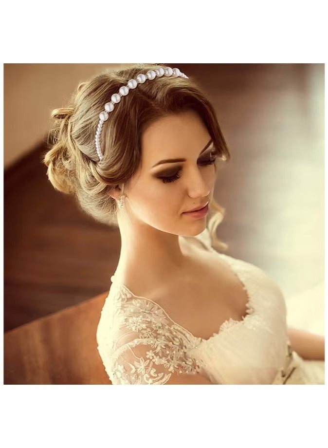 4 PCS Pearls Headbands Fashion Pearls Headbands Wedding Hair Accessories - Image 5