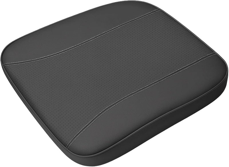 Height Increasing Seat Cushion, Memory Foam Car Seat, Cool Black Pu Leather, 17.3 X 15.7 In, Universal Fit - Image 1