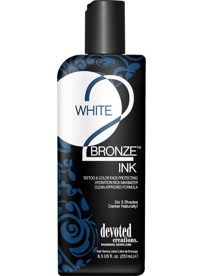 Devoted Creations White 2 Bronze Ink Tattoo and Color Fade Protecting Tanning Lotion 8.5 oz - Image 5