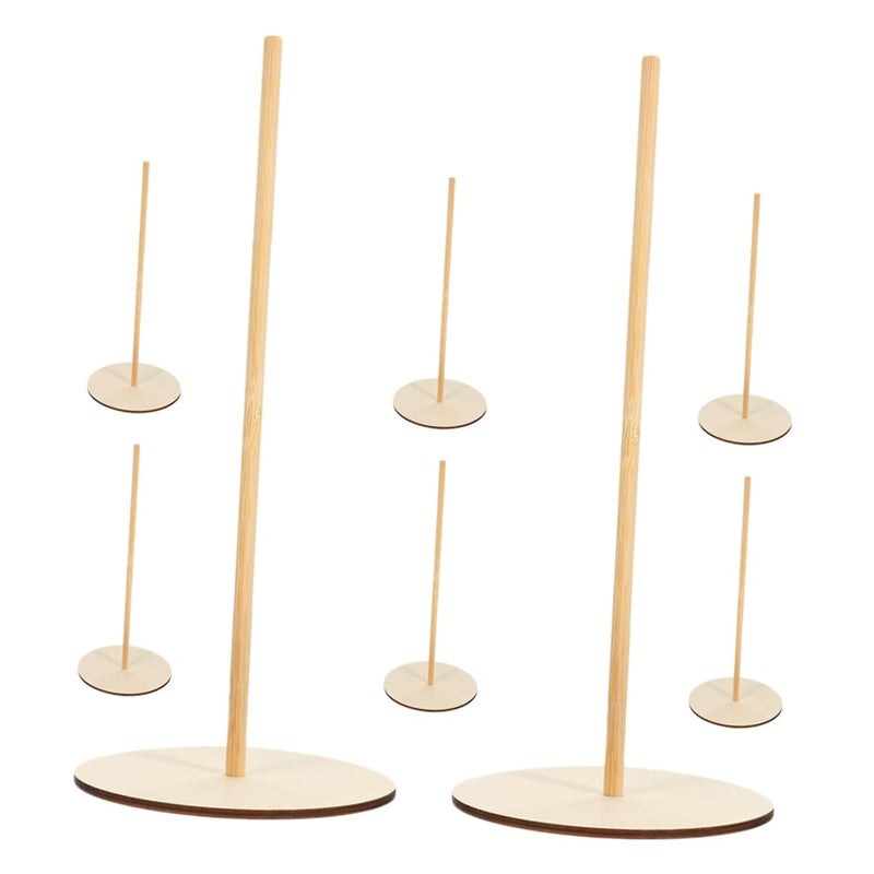 Wooden Donut Display Rack Set Of 8 For Bagels Doughnuts Countertop Party Dessert Stand - Image 2