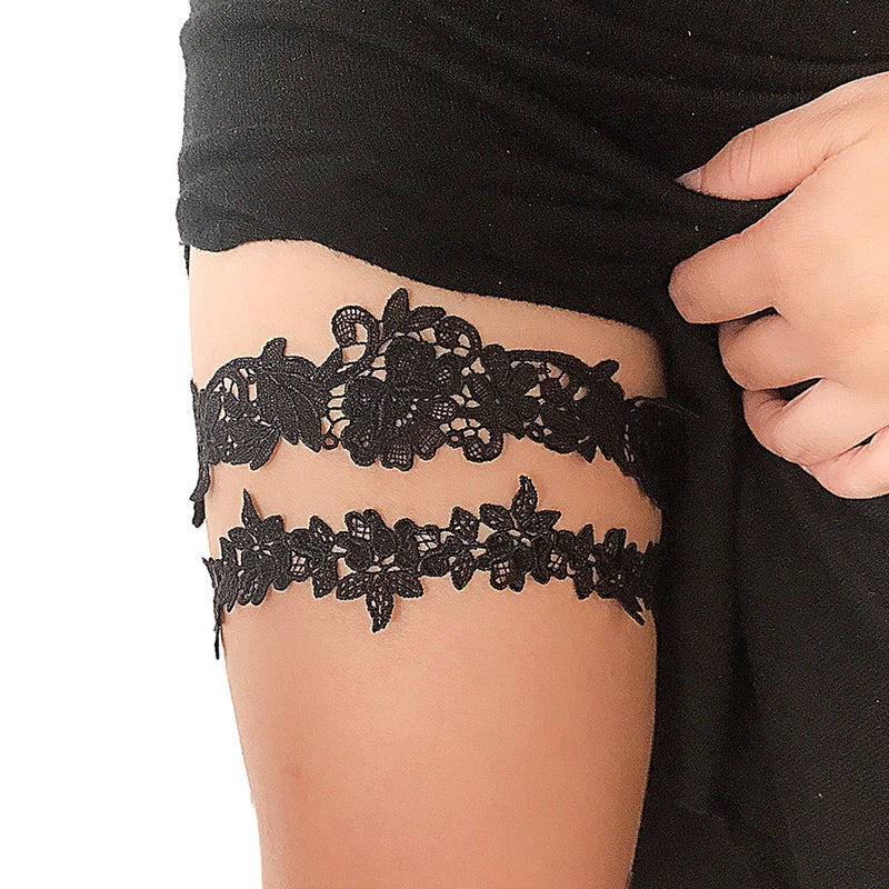 4 pcs Wedding Bride Garters Bridal Lace Garters Women Thigh Garters Leg Garters - Image 3