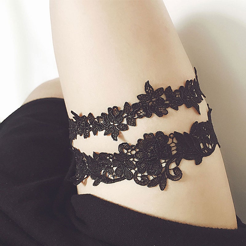 4 pcs Wedding Bride Garters Bridal Lace Garters Women Thigh Garters Leg Garters - Image 1