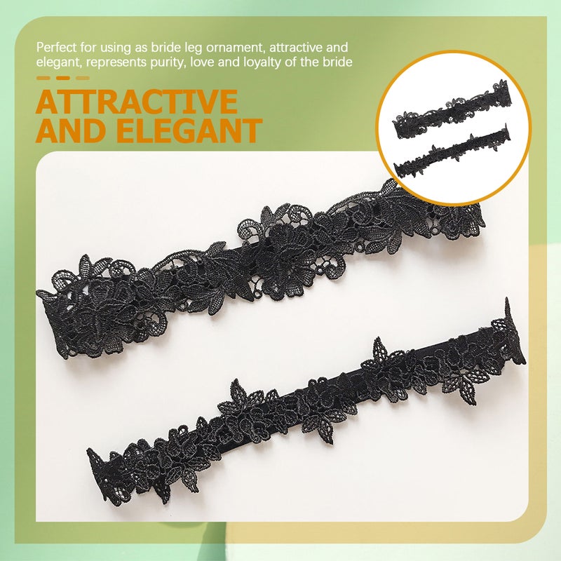 4 pcs Wedding Bride Garters Bridal Lace Garters Women Thigh Garters Leg Garters - Image 4