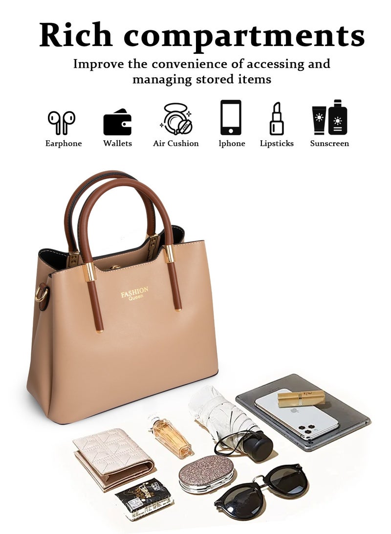 URbazaar Shoulder Tote Bags for Women Top Handle Satchel Ladies Fashion Office Casual Handbags Large Capacity PU Material Stylish - Image 3