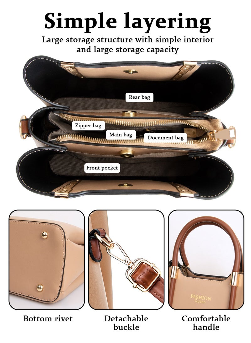 URbazaar Shoulder Tote Bags for Women Top Handle Satchel Ladies Fashion Office Casual Handbags Large Capacity PU Material Stylish - Image 4