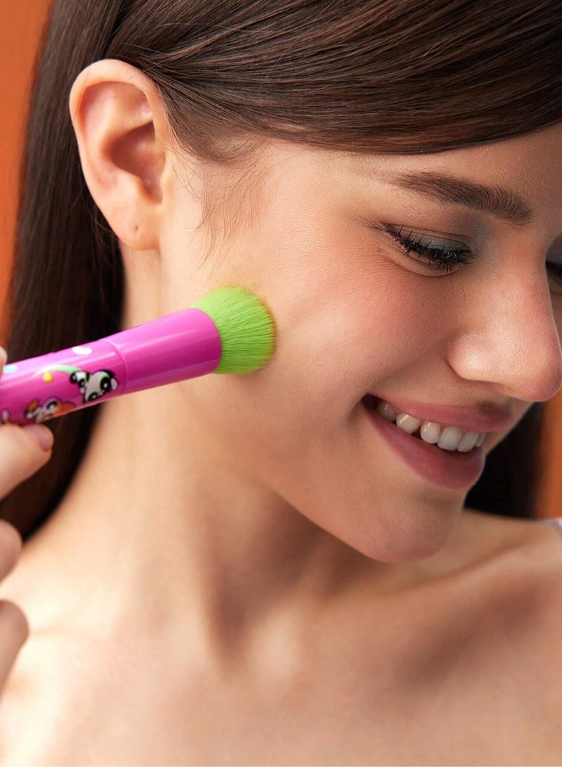 باورباف جيرلز فرشاة مكياج برأس مزدوج  تصميم فتيات القوه  تضيف لمسة ممتعة ومرحة إلى أدوات التجميل قطعه واحده - Image 4