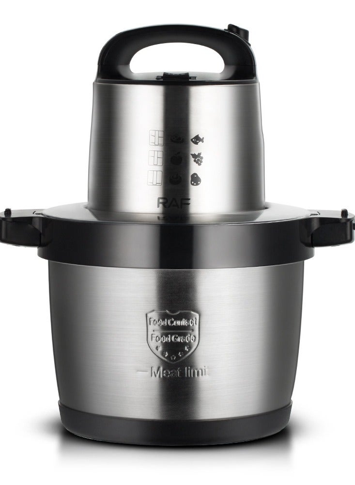 RAF Food Chopper,1600W Electric Food Processor with 4-Blades, Stainless Steel Bowl，Small Grinder Meat Processor for Nuts, Meat, Onion, Garlic, Baby Food, Silver/Black - Image 2