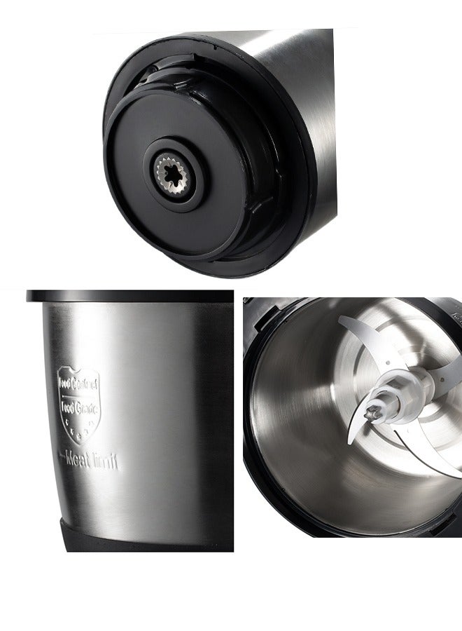 RAF Food Chopper,1600W Electric Food Processor with 4-Blades, Stainless Steel Bowl，Small Grinder Meat Processor for Nuts, Meat, Onion, Garlic, Baby Food, Silver/Black - Image 5