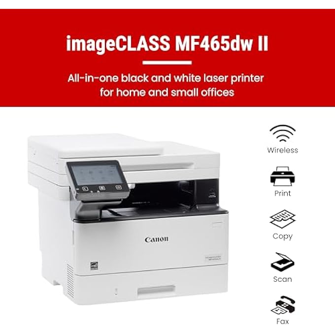 IMAGECLASS MF465DW II - WIRELESS DUPLEX LASER PRINTER WITH PRINT, COPY, SCAN, FAX, EXPANDABLE PAPER CAPACITY AND 3 YEAR LIMITED WARRANTY, 42 PPM - Image 3