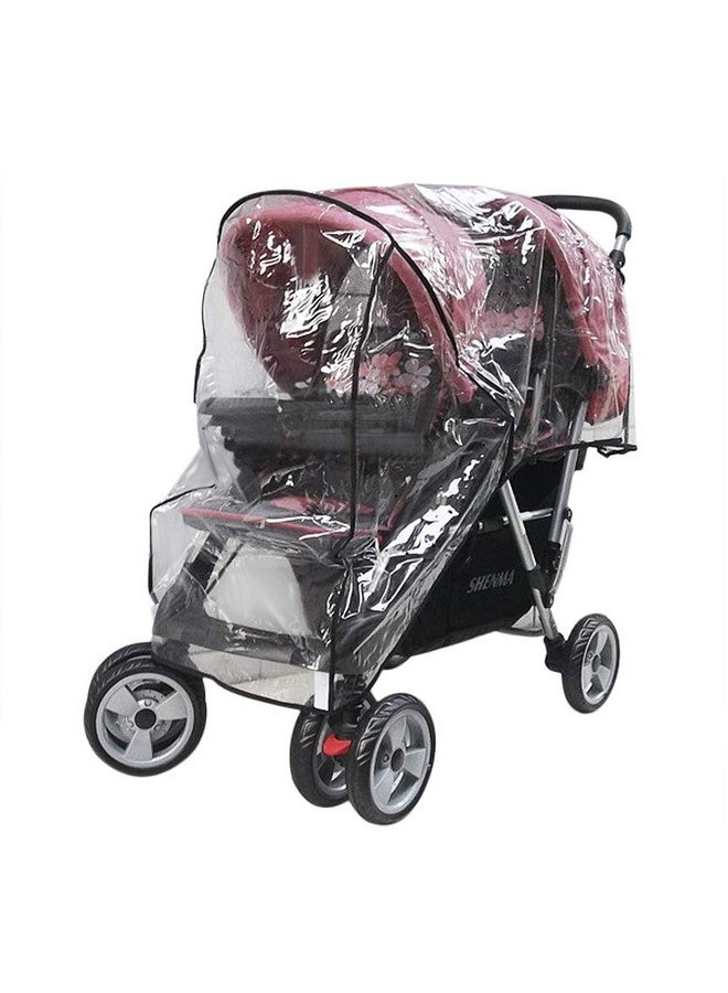 IPENNY Universal Stroller Rain Cover for Pushchair Pram Rainproof Dustproof Windproof Rain Cover with Canopy and Zipper Door Easy Baby Lift in and Out,Easy to Install,Ideal Air Circulation - Image 3
