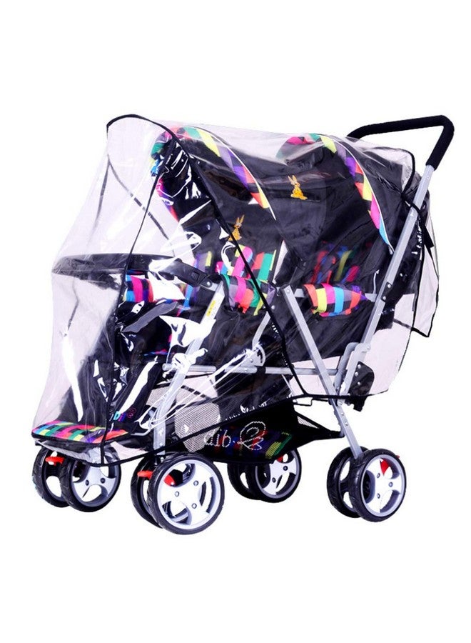 IPENNY Universal Stroller Rain Cover for Pushchair Pram Rainproof Dustproof Windproof Rain Cover with Canopy and Zipper Door Easy Baby Lift in and Out,Easy to Install,Ideal Air Circulation - Image 1