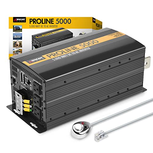 Wagan EL3744 12V 5000 Watt Power Inverter with Remote Control, 10000 Watt Surge Peak Proline Power Converter for Home RV Camping Van Life Off Grid - Image 1