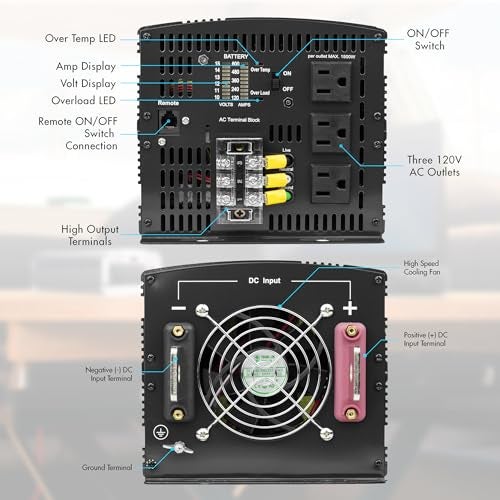 Wagan EL3744 12V 5000 Watt Power Inverter with Remote Control, 10000 Watt Surge Peak Proline Power Converter for Home RV Camping Van Life Off Grid - Image 2