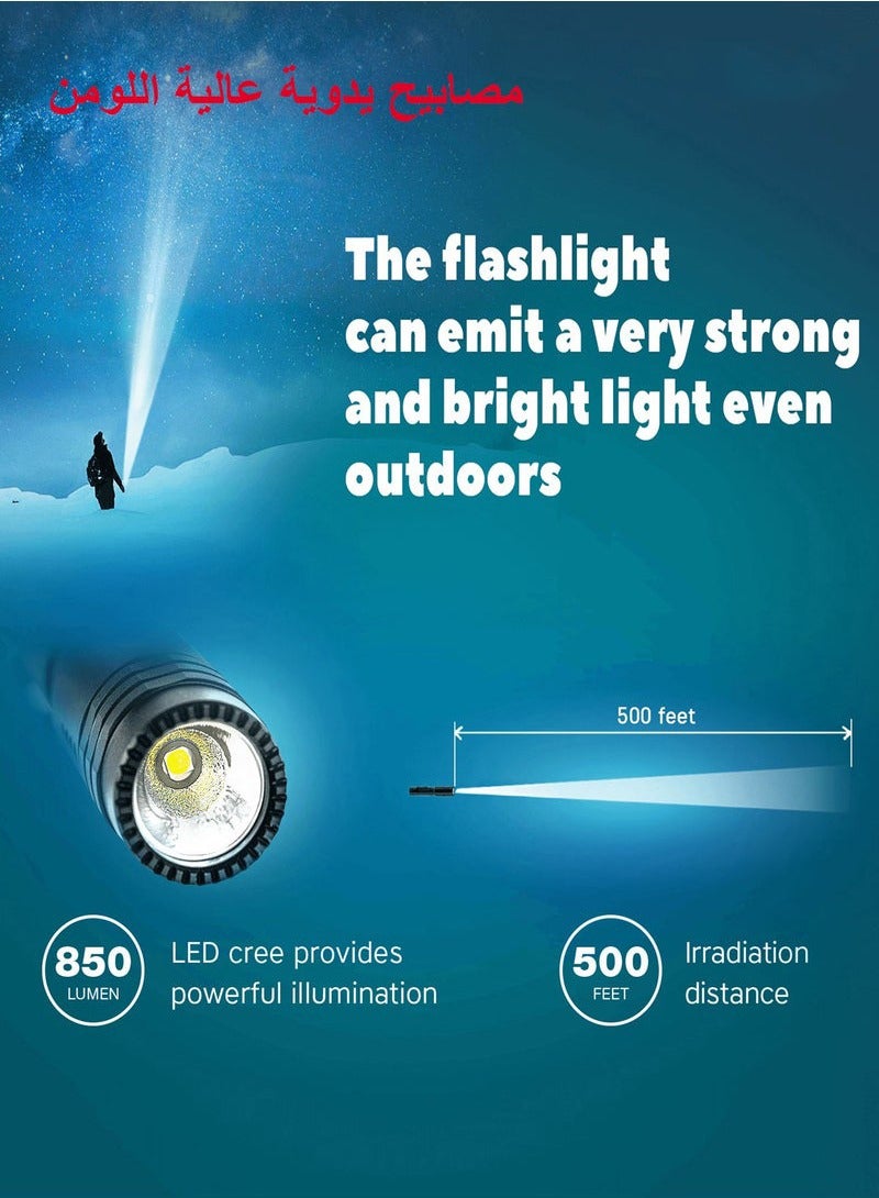 مصباح يدوي قابل لإعادة الشحن - 5 أوضاع مصباح يدوي LED 20000 لومن عالي ضوء قوي مصباح يدوي تكتيكي فائق السطوع تكبير قوي IPX 65، عمر بطارية طويل، مصباح يدوي للمشي لمسافات طويلة والتخييم هدايا - Image 2