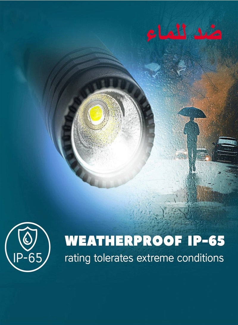 مصباح يدوي قابل لإعادة الشحن - 5 أوضاع مصباح يدوي LED 20000 لومن عالي ضوء قوي مصباح يدوي تكتيكي فائق السطوع تكبير قوي IPX 65، عمر بطارية طويل، مصباح يدوي للمشي لمسافات طويلة والتخييم هدايا - Image 5