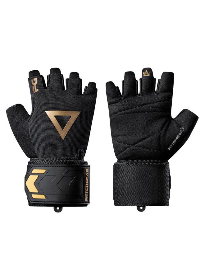 Fitter Gear Fitness Gloves Wrist Wraps Pull-up Bar Bench Press Training Equipment Deadlift Anti-slip Callus Prevention For Men